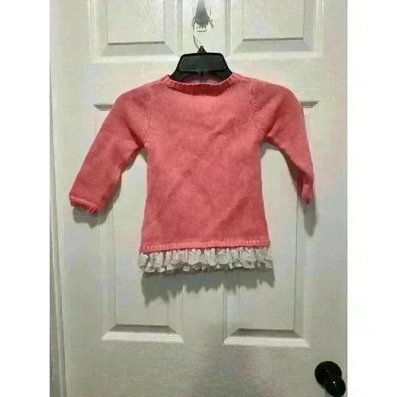 Hartstrings Pink Blue & Girl’s Pullover Sweater Ruffled Edge Sz 5/6 - Picture 2 of 7